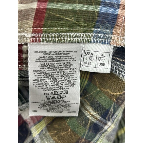 Brooks Brothers Button Down Shirt Mens XL Madras Patchwork Long Sleeve Plaid VTG - Picture 5 of 5